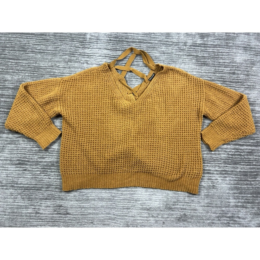 Moral Fiber‎ Sweater Womens 2X Mustard Yellow Brown Longsleeve Casual